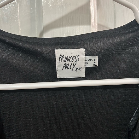 Princess Polly Mesh Wrap black mini dress - Picture 4 of 4